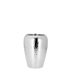 Flaschenkühler / Vase doppelwandig gehämmert|Edelstahl