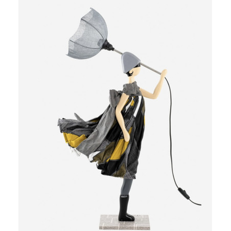 Puppe Holz exklusiv handmade Ginko braun Tischleuchte Tischlampe Skitso