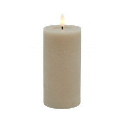 Echtwachs-LED-Stumpenkerze |Candela| Sand-Rustic-Melting 15cm