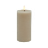 Echtwachs-LED-Stumpenkerze |Candela| Sand-Rustic-Melting 15cm