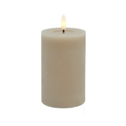 Echtwachs-LED-Stumpenkerze |Candela| Sand-Rustic-Melting 10cm