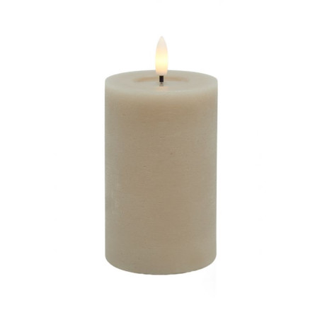Echtwachs-LED-Stumpenkerze |Candela| Sand-Rustic-Melting 10cm