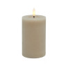 Echtwachs-LED-Stumpenkerze |Candela| Sand-Rustic-Melting 10cm