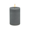 Echtwachs-LED-Stumpenkerze |Candela| Grey-Rustic-Melting 10cm