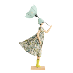 Puppe Holz exklusiv handmade Ginko braun Tischleuchte Tischlampe Skitso