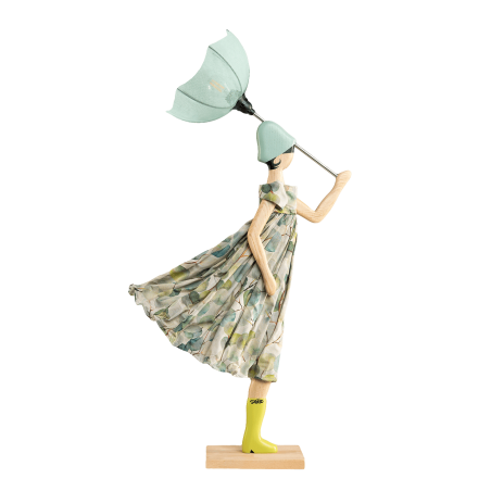Puppe Holz exklusiv handmade Ginko braun Tischleuchte Tischlampe Skitso