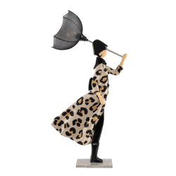 Puppe Holz exklusiv handmade Ginko braun Tischleuchte Tischlampe Skitso