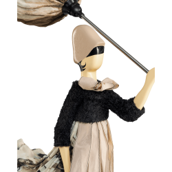 Puppe Holz exklusiv handmade Ginko braun Tischleuchte Tischlampe Skitso