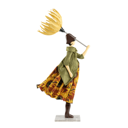 Puppe Holz exklusiv handmade Ginko braun Tischleuchte Tischlampe Skitso
