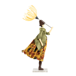 Puppe Holz exklusiv handmade Ginko braun Tischleuchte Tischlampe Skitso