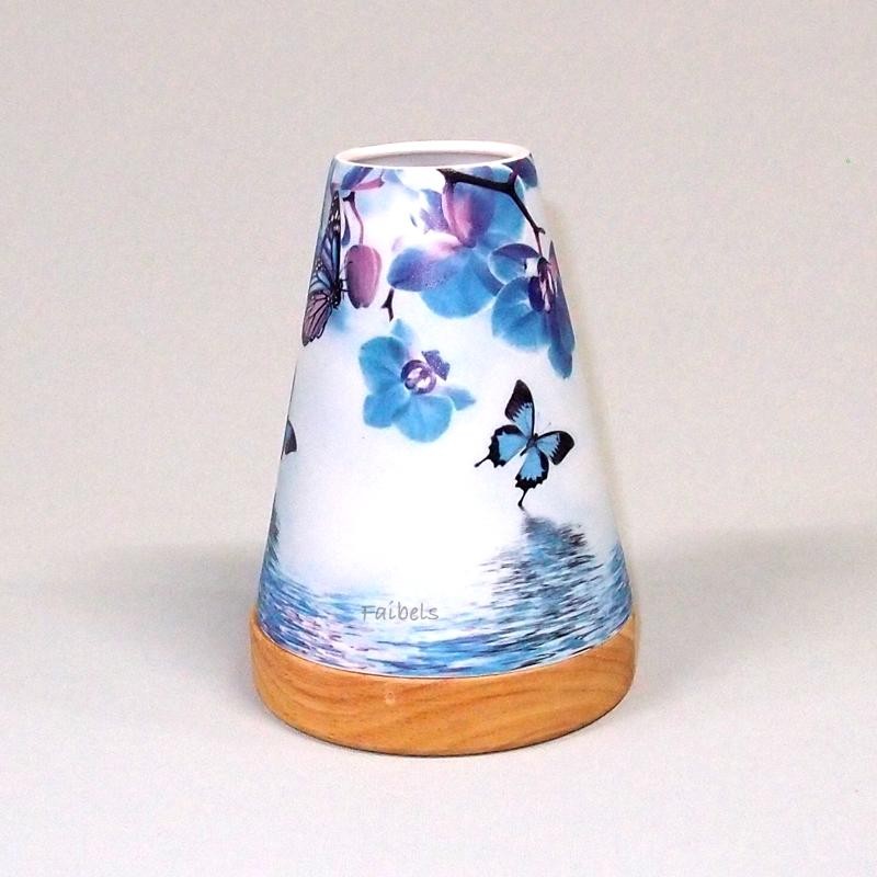 Glowing Candle Holder Vintage Style Puri | Orchideen blau