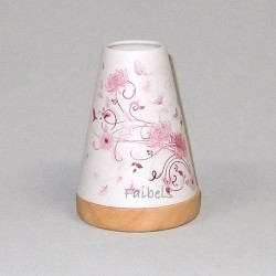 Glowing Candle Holder Vintage Style Puri | Floral Blüten rosa