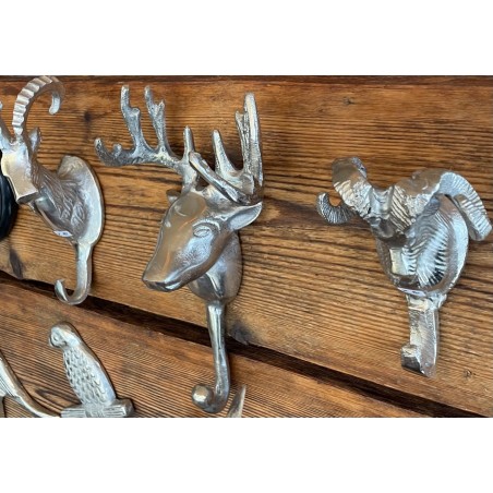 Wandhaken - Garderobenhaken Alpin-Chalet Hirsch silber