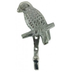 Wandhaken - Garderobenhaken Papagei Vogel silber