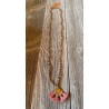 natur Holz perlen rose braun gold halskette necklace the moshi