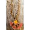 natur Holz perlen rose braun gold halskette necklace the moshi