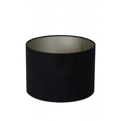 Lampenschirm modern Zylinder Veloursamt schwarz-taupe| Light&Living