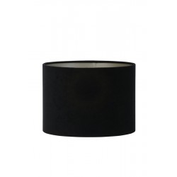 Lampenschirm modern Zylinder Veloursamt schwarz-taupe| Light&Living