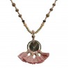 natur Holz perlen rose braun gold halskette necklace the moshi