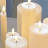 Echtwachs-LED-Stumpenkerze | Deluxe Homeart | creme-weiß 12,5cm