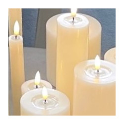 Echtwachs-LED-Stumpenkerze | Deluxe Homeart | creme-weiß 10cm