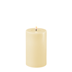 Echtwachs-LED-Stumpenkerze | Deluxe Homeart | creme-weiß 10cm
