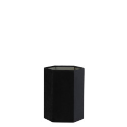 Lampenschirm modern Hexagon Veloursamt schwarz-taupe| Light&Living