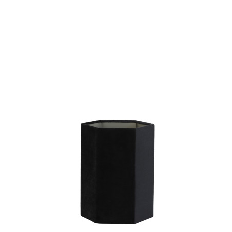 Lampenschirm modern Hexagon Veloursamt schwarz-taupe| Light&Living