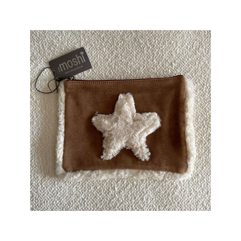 The Moshi Ledertasche Stern Teddy braun natur Clutch Winter