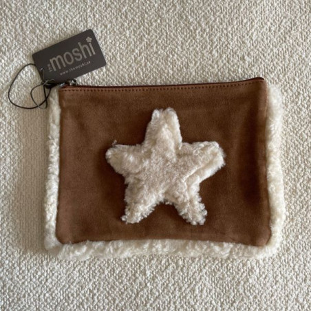 The Moshi Ledertasche Stern Teddy braun natur Clutch Winter