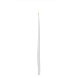 LED-Spitz-Stab-Dinner-Kerze Lack 2er Set|Deluxe Homeart| weiß 28cm