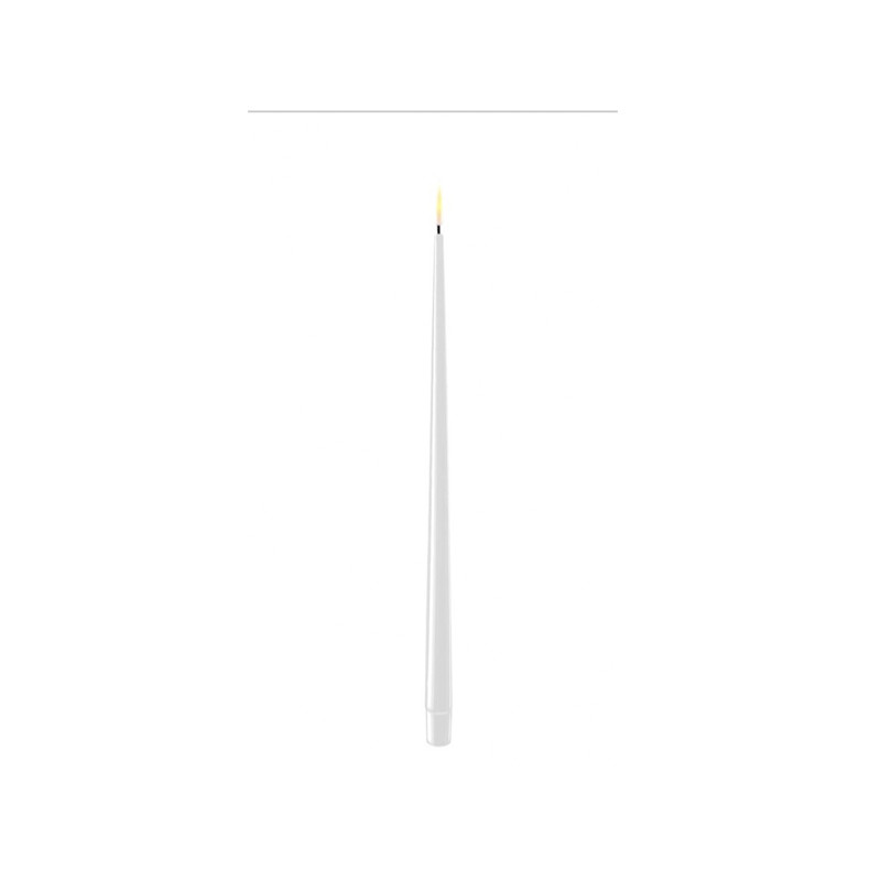 LED-Spitz-Stab-Dinner-Kerze Lack 2er Set|Deluxe Homeart| weiß 28cm