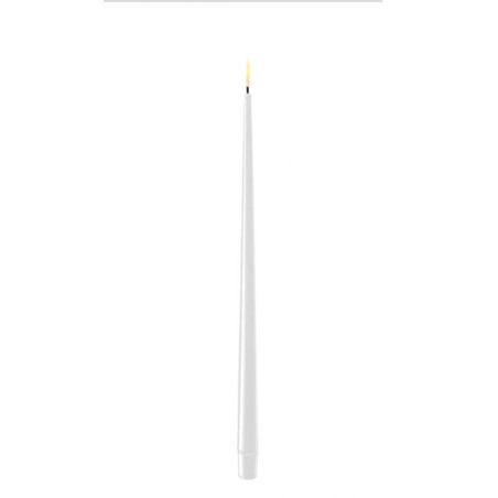 LED-Spitz-Stab-Dinner-Kerze Lack 2er Set|Deluxe Homeart| weiß 28cm