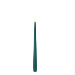 LED-Spitz-Stab-Dinner-Kerze Lack 2er Set|Deluxe Homeart| Jade-grün 28cm