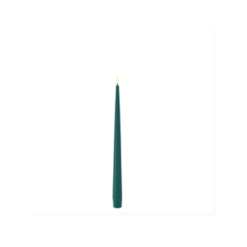 LED-Spitz-Stab-Dinner-Kerze Lack 2er Set|Deluxe Homeart| Jade-grün 28cm