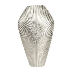 Vase silber mit Streifenoptik