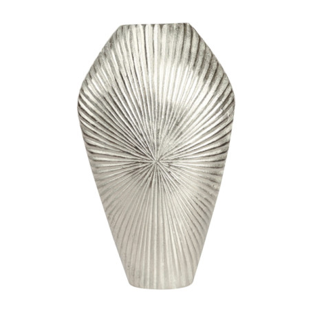 Vase silber mit Streifenoptik