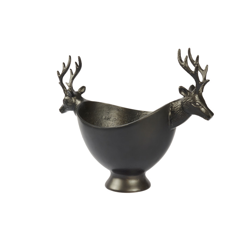 moderner Weinkühler Alpenchalet mit Hirsch schwarz